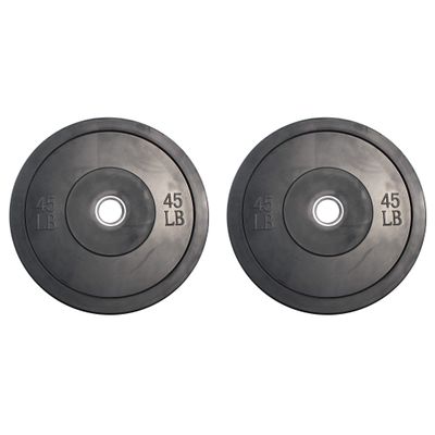 Ader 45lb Black Rubber Bumper Plates- Sold as a Pair