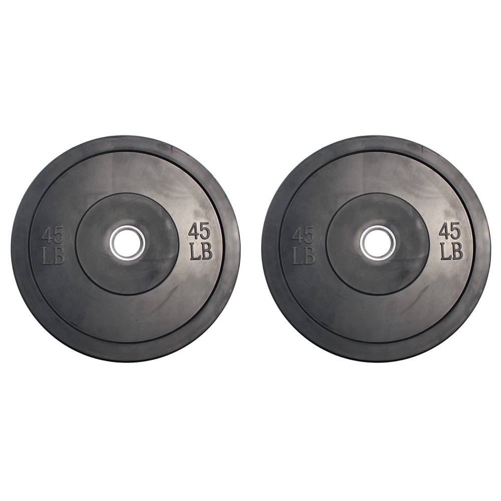 Ader 45lb Black Rubber Bumper Plates- Sold as a Pair