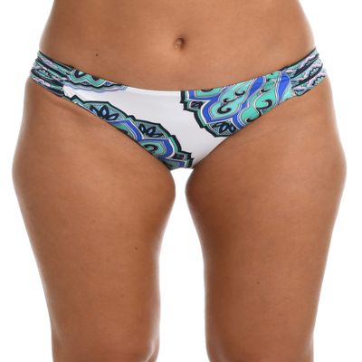 Sunshine 79 Women's Side Shirred Hipster Bikini Swimsuit Bottom, Multi//Mellow Medallion, 2