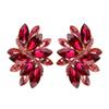 Rosemarie Collections Women's Dazzling Crystal Marquis Leaf Cluster Statement Clip On Earrings, 1.87" (Fuchsia Pink Crystal Gold Tone) view 1