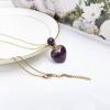 Amethyst Heart Shape Perfume Bottle Necklace, Essential Oil Diffuser Bottle Vial for Liquid view 2