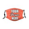 Custom Funny Face Masks Personalized Design Photo/Picture/Logo/Text Breathable Mouth Mask Balaclava 6 Filter Slot Reusable Face Cover for Unisex Men Women Tomato M40 view 2