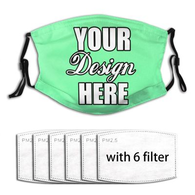 Custom Funny Face Masks Personalized Design Photo/Picture/Logo/Text Breathable Mouth Mask Balaclava 6 Filter Slot Reusable Face Cover for Unisex Men Women Auqamarin M2