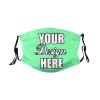 Custom Funny Face Masks Personalized Design Photo/Picture/Logo/Text Breathable Mouth Mask Balaclava 6 Filter Slot Reusable Face Cover for Unisex Men Women Auqamarin M2 view 2