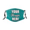 Custom Funny Face Mask Logo/Photo/Text/Picture Masks Personalized Masks Bandanas Reusable Face Cover for Women & Men Teal M39 view 2