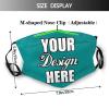 Custom Funny Face Mask Logo/Photo/Text/Picture Masks Personalized Masks Bandanas Reusable Face Cover for Women & Men Teal M39 view 3