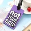 Luggage Tag "Not Your Bag" with Address Card Holder and Adjustable Straps - Purple view 2
