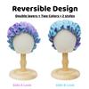 AKISS Reversible Satin Silk Sleep Hair Bonnet for Adult Women Mommy Large (Arctic/Lavender, Adult L) view 3