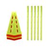 Agility Training Cone Hexagonal Plastic Cone and Sign Pole Set,Football Basketball Agility Training Cone,Soft and Adjustable Height (Color : 10pcs+5 Poles) view 1