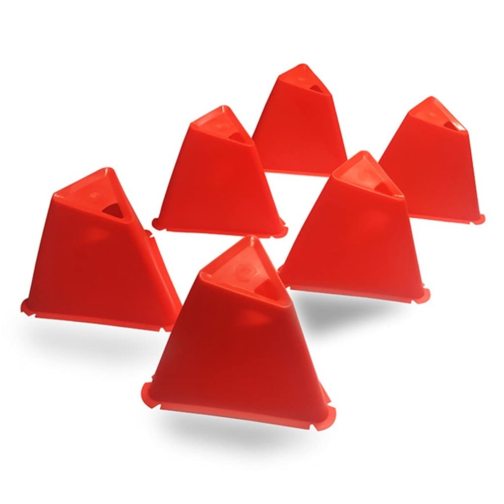 Agility Training Cone 12cm/4.7Triangular Plastic Cone,Football Basketball Roller Skating Agility Obstacle Cone,Can Be Stacked and Stored,6 Pieces (Color : 6pcs)