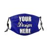 Custom Funny Face Mask Logo/Photo/Text/Picture Masks Personalized Masks Bandanas Reusable Face Cover for Women & Men Navy M29 view 2