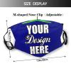 Custom Funny Face Mask Logo/Photo/Text/Picture Masks Personalized Masks Bandanas Reusable Face Cover for Women & Men Navy M29 view 3
