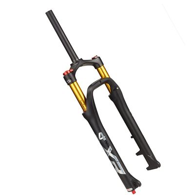 Jejy Spacing Hub 135mm Snow Beach XC Mountain Bike 26 Inch Air Forks Ultralight Magnesium Alloy Shoulder Control Front Fork MTB (Color : Black Gold Tube, Size : 26)