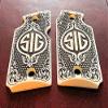 Custom 3D Engraved Ivory Grips Designed to fit Sig Sauer P938 Scroll Checkered view 2