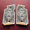 Custom 3D Engraved Ivory Grips Designed to fit Sig Sauer P938 Scroll Checkered view 4