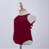 Freebily Kids Girls One Piece Bodysuit Solid Color Sleeveless Gymnastic Leotard Hollow Back Ballet Dance Unitard Bodysuit Burgundy 4 Years view 4