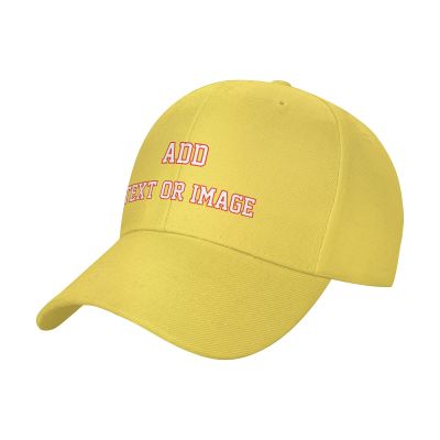 Adjustable Design Your Own Curved Brim Hat-Yellow, Custom Name Text Word, for Travel Beach Style 26