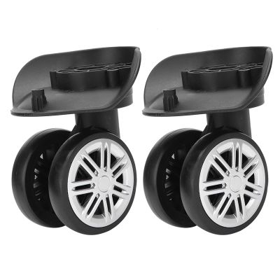 2 Pcs Luggage Suitcase Wheels, Replacement Luggage Wheels Swivel Luggage Mute Wheel Outdoor Mute Double Row Wheel with Multiple Screws for Drawbar Box Code Case