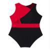 Freebily Girls Stylish Cotton Sleeveless Mesh Splice Hollow Back Gymnastic Leotard Ballet Dance Training Jumpsuit Red&Black 8 Years view 4