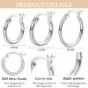 3 Pairs 925 Sterling Silver Hoop Earrings Small White Gold Plated Hoop Earrings for Women (20mm, 25mm, 30mm) view 2