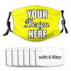 Custom Funny Face Mask Logo/Photo/Text/Picture Masks Personalized Masks Bandanas Reusable Face Cover for Women & Men Yellow M45 view 1