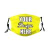 Custom Funny Face Mask Logo/Photo/Text/Picture Masks Personalized Masks Bandanas Reusable Face Cover for Women & Men Yellow M45 view 2