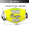 Custom Funny Face Mask Logo/Photo/Text/Picture Masks Personalized Masks Bandanas Reusable Face Cover for Women & Men Yellow M45 view 3