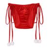ACSUSS Men's Velvet Christmas Santa Claus Underwear Cosplay Lingerie Briefs 2# Red Large view 3