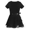 Aislor Kids Girls One Piece Ballet Dance Gymnastics Leotard Dress Stage Performing Dancewear Black W 3-4 Years view 2