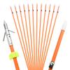 AMEYXGS 6/12pcs Archery Fiberglass Bowfishing Arrow Bow Fishing Arrows with Broadheads and Safty Slides for Compound and Bow Recurve Bow Fishing Hunting (6 PCS) view 1