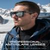 ATTCL Sports Polarized Sunglasses for Men: Secure Anti-Slip Lightweight TR90 Square Frame UV Protection for Driving Fishing Climbing 1124 Black Silver view 3