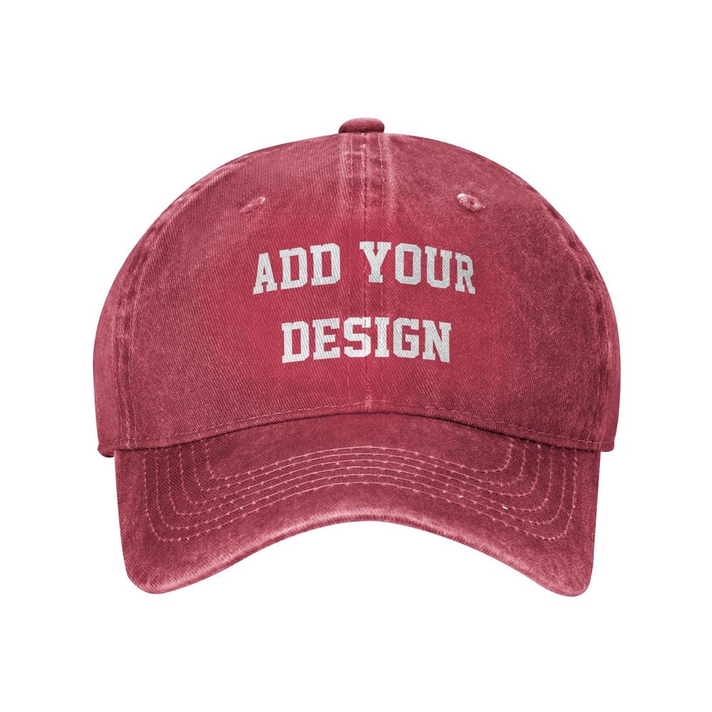 Customize Cowboy Hat-Red, Place Your Own Text and Image, Running Sports Hat Style 30