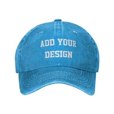 PrintOnDemand Customized Cowboy Hat-Blue, Your Own Image Logo and Text, Fall Winter Hat Style 31