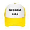 PrintOnDemand Custom Design 3D Print Mesh Trucker Hat-Yellow, Custom Name Text Word, Bridal Wedding Party Summer Beach Hats Style 07, X007_CJ63=_11452_20210929_Yellow, One Size view 1