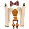 Yewong Kids Old Man Costume Set Grandpa Dress Up Accessories Including Glasses Suspenders Bow Tie Moustache and Eyebrows for Halloween Costume Cosplay (Beige Suspender Set) view 2
