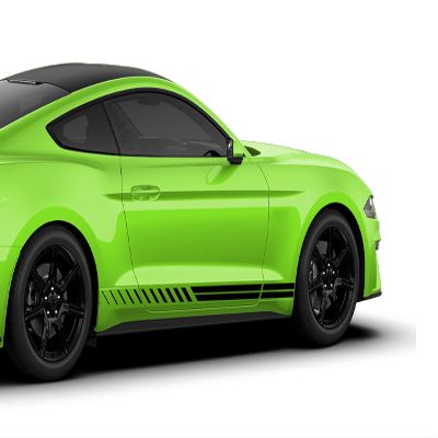 Double Thin Stripes Graphics Decals Stickers Compatible with Ford Mustang (2005-Present) (Matte Black)