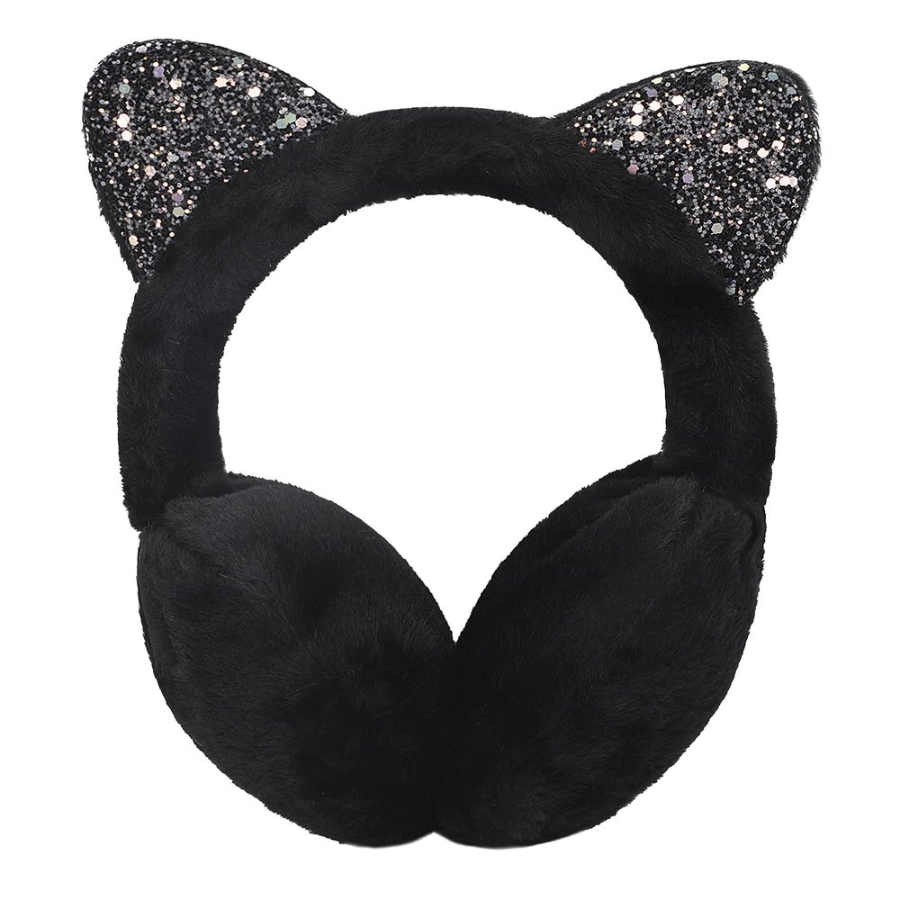 Beisto Kids Ear Muffs Warm Winter Outdoor Earmuffs Cat Ears Plush Covers Headband Furry Ear Warmer for Baby Boys Girls