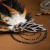 BABEYOND 1920s Headpiece Flapper Headband - Roaring 20's Sequined Showgirl Hair Band Black with Feather (Black) view 3