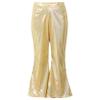 Loloda Baby Girls Flare Ruffle Solid Color Pants Toddler Kid Infant Stretchy Wide Trousers Bell-Bottomed Leggings Pants A Gold 7-8 Years view 1