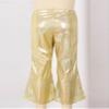 Loloda Baby Girls Flare Ruffle Solid Color Pants Toddler Kid Infant Stretchy Wide Trousers Bell-Bottomed Leggings Pants A Gold 7-8 Years view 4
