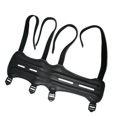 1pc Adjustable Leather Archery Arm Guard Camo 4 Straps & Silicone Finger Saver Shooting Hunting Protective Gear