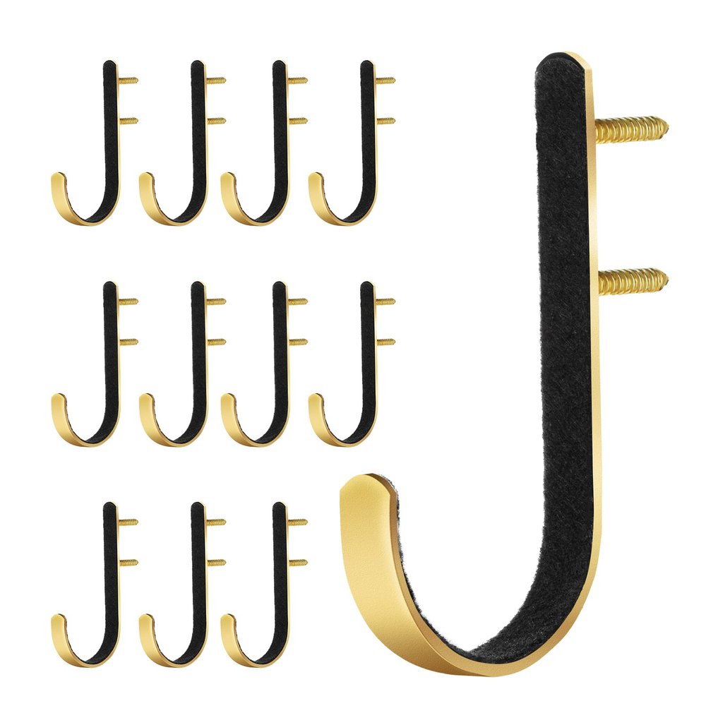 12 Pieces Metal Gun Racks Hooks Rifles Shotgun Hooks for Wall Mount Storage for Cabinets, Offices, Walls (Gold)