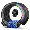 KEYSTP Bike Lock Cable, Up to 15mm Thicker Steel Cable, High Security 5-Digit Resettable Combination Anti-Theft, with Mounting Bracket for Bikes and ScootersBlack view 1
