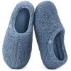 HomeTop Women's Fuzzy Curly Fur Memory Foam Loafer Slippers Bedroom House Shoes with Polar Fleece Lining (11-12, Cerulean) view 1