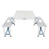 Aeiniwer Portable Aluminum Folding Picnic Table with 4 Seats, Camping Table with Umbrella Hole, Silver, 53.15 x 32.68 x 26.57 inches view 2