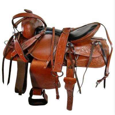 Western Rodeo Saddle Barrel Racing Pleasure Tooled Leather TACK Set 15 16 17 18 (16 in)