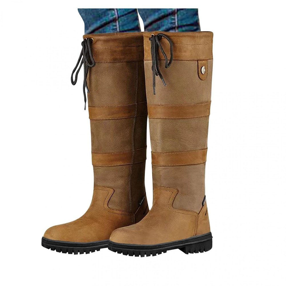 Bcshiye Women's Knee High Boots,Winter Suede Chunky Heel Fashion Cowboy Mid Calf Boots Platform Boots for Women