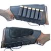 Genuine Leather Buttstock Ammo Shotgun Shell Holder Carrier Cover Suede Padded Cheek Rest (12 Gauge, Left Handed, Black) view 1