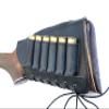 Genuine Leather Buttstock Ammo Shotgun Shell Holder Carrier Cover Suede Padded Cheek Rest (12 Gauge, Left Handed, Black) view 3