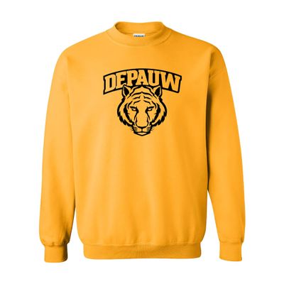 UGP Campus Apparel AW03 - DePauw Tigers Arch Logo Crewneck Sweatshirt - 2X-Large - Gold